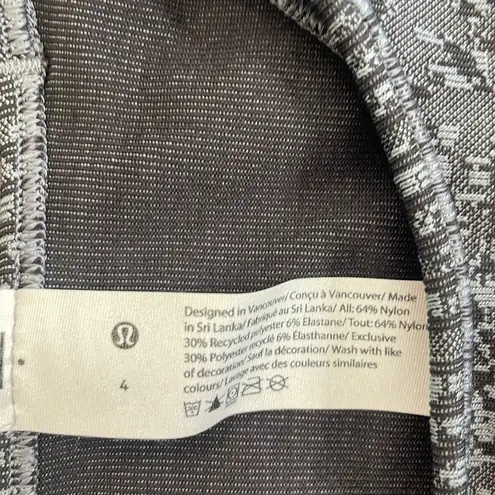 Lululemon  Grey Patterned Ebb to Train Sports Bra - Size 4