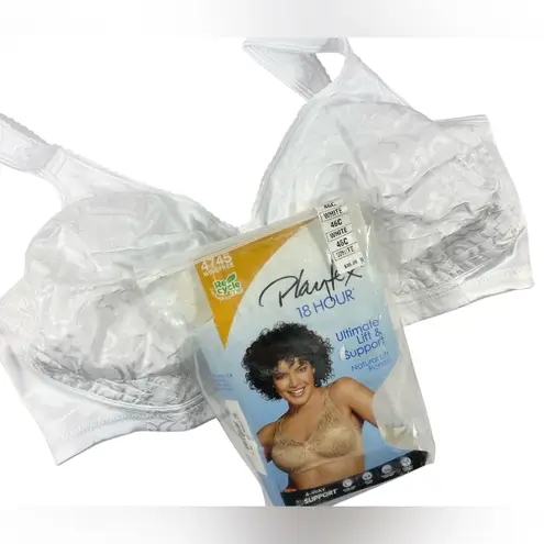 Playtex 18 Hour Ultimate Lift & Support Bra White Size 46C Wireless Comfort
