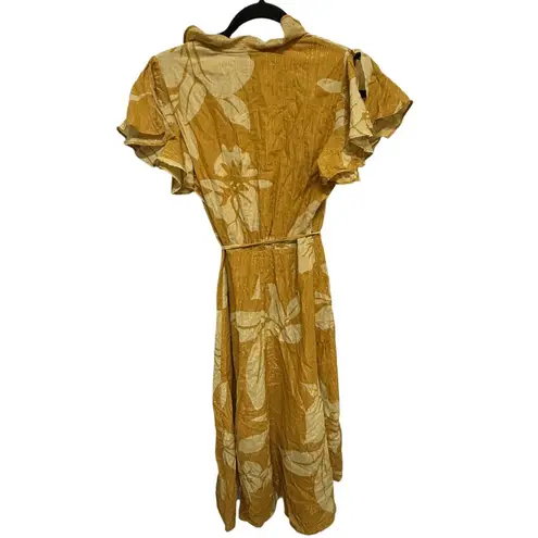 Cleobella Yellow Floral Wrap Midi Dress – Tuckernuck Boho Style Size Small