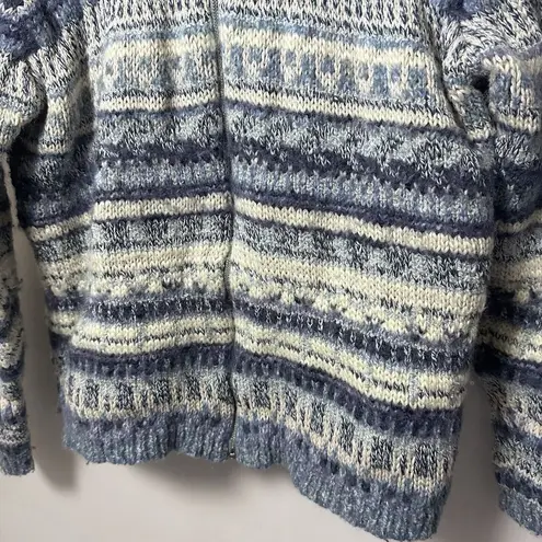 Cabela's Cardigan Womens Wool Blue Blend Zip Up Sweater Hooded Gorpcore Cabin 2X