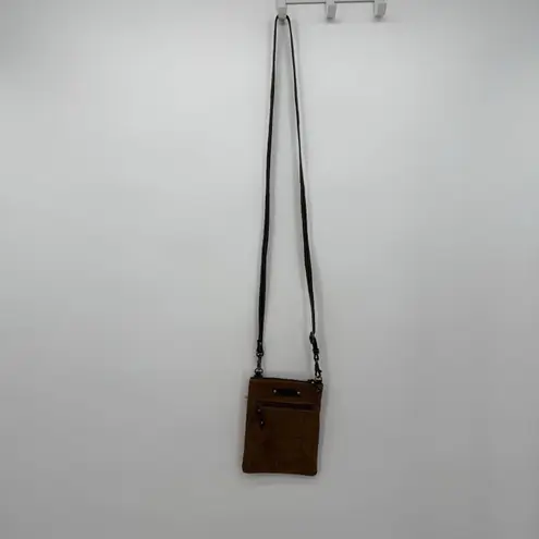 Vaan & Co Brown Leather Crossbody Thin Bag Travel Classic