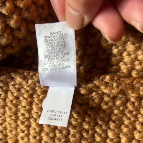 J. Jill chunky knit cardigan Dreamer Fringe wool gold longline boho sz large Orange