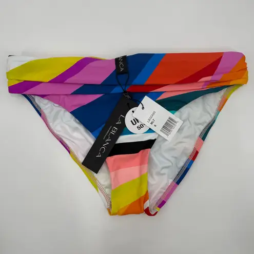 La Blanca Bikini Bottoms Size 6 NWT Sunscape Hipster Shirred Swim UPF50 Colorful
