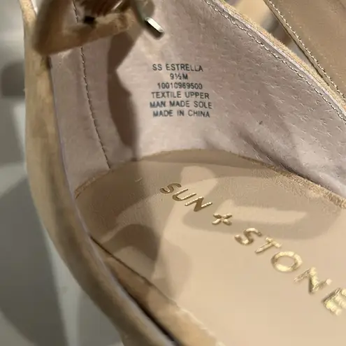 Sun+Stone Estrella Block Heel Platform Pumps, Size 9.5 NEW in Box $69.50 Tan