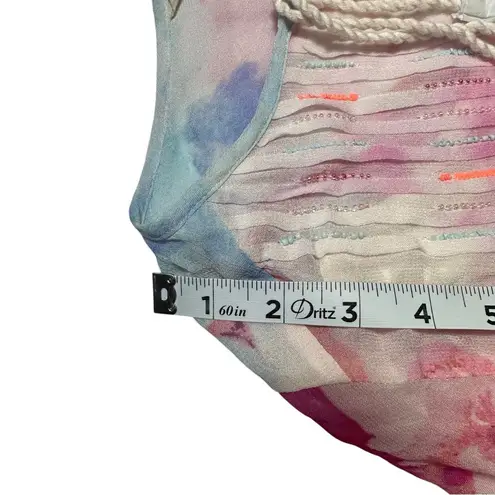 Soft Surroundings New Bed Of Roses Floral Chiffon Double Layer Blouse XS