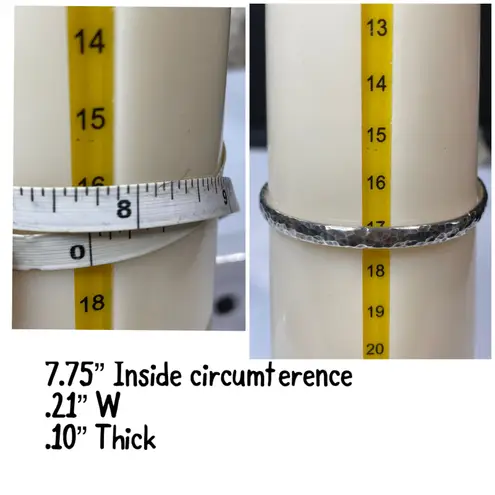 Sterling Silver Dimple Hammered Band Bangle Bracelet