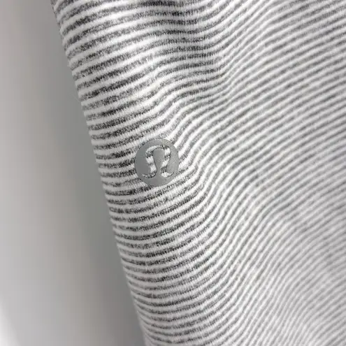 Lululemon  Warm Your Core Long Sleeve Shirt Tonka Stripe Heathered Slate Size 12