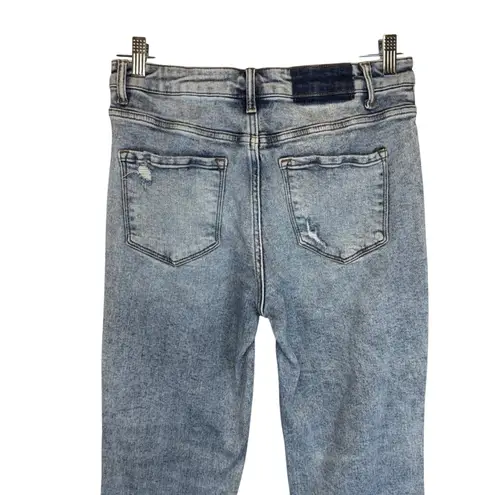 Lovervet by Vervet Distressed Acid Wash Cropped Jeans Womens Size 29 Blue