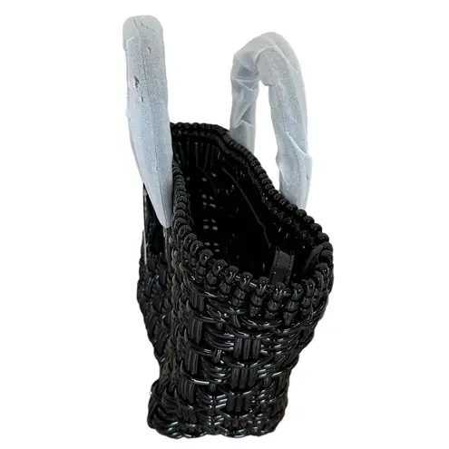 8 Other Reasons Black Woven Tote Bag Top Handle Shoulder Strap 8x7.25 x4.5 NEW