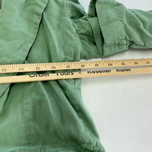 Thakoon Collective Blazer Womens 6 Green Oversized Jacket Linen Blend Career