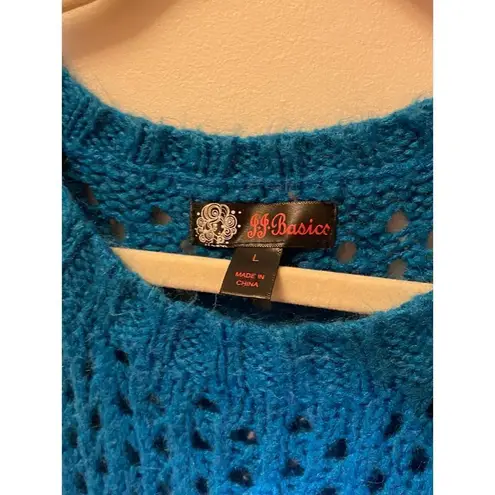 J.J. Basic Teal Sweater Blue Size L