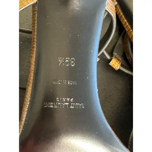 Saint Laurent NIB Cassandra 60mm Leather Sandals in Macadamia Brown Size 39.5