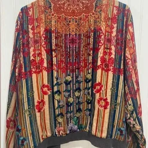 Johnny Was velvet “Strona” bomber jacket NWT (oversized) RARE