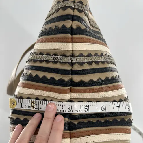 Tory Burch  Robinson Zig Zag Tote Shoulder Bag Leather East West Large Carryall