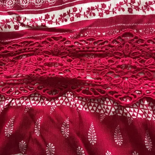 Absolutely Famous Paisley Pink Boho Bell Sleeve Top XL NWT