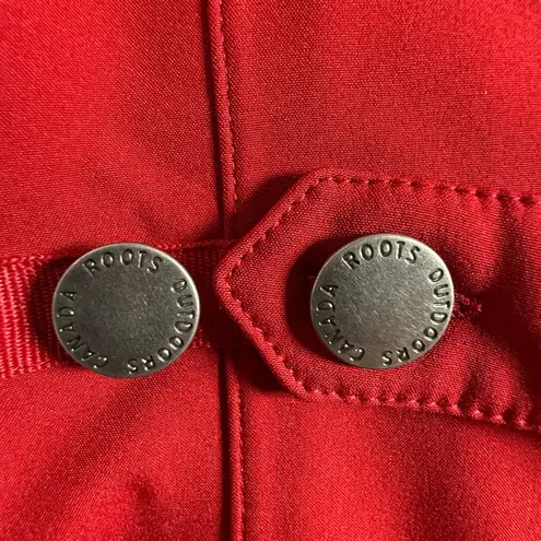 Roots Canada Red Full Zip Jacket Womens Large Fleece Lined Softshell Coat