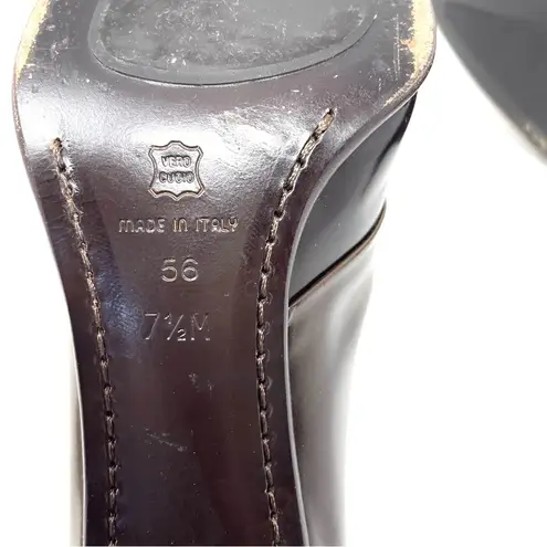 via spiga STUDIO SPIGA by antiqued brown leather mules, made in Italy. Size 7.5