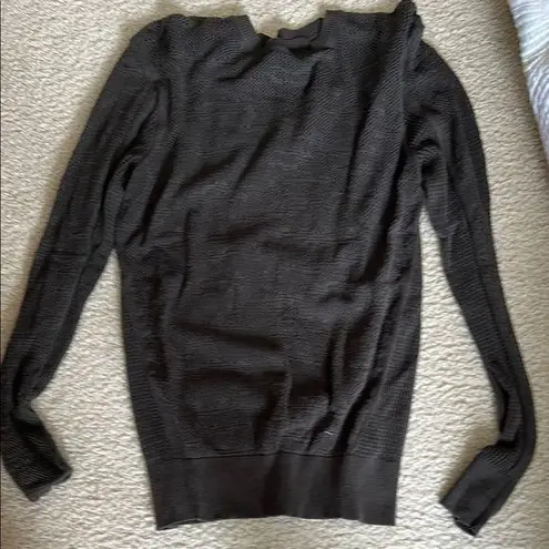All Saints Black Crew Neck Sweater with Ribbed Cuffs