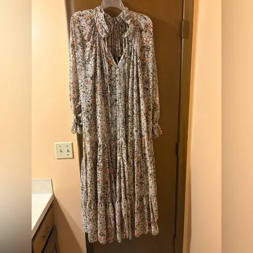 Free People  Feeling Groovy Maxi Dress in Soft Blue Combo