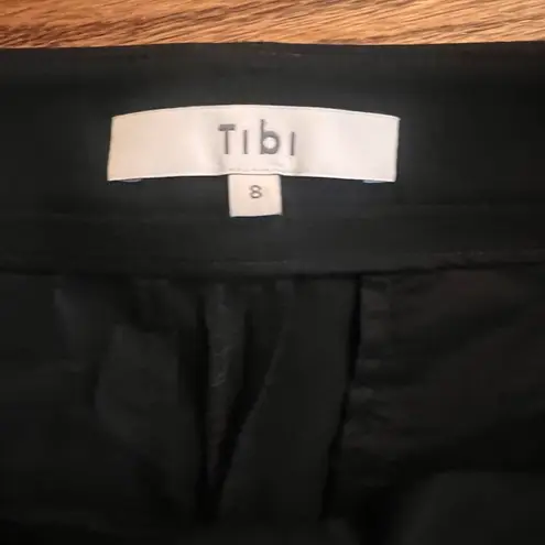 Tibi Women’s Black Slim Trouser Pants Size 8 – Split Back Hems, Thigh Pockets