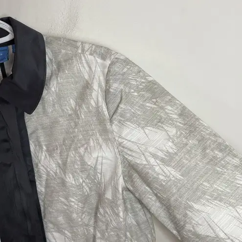 Simply Vera, Vera Wang Simply Vera Vera Wang kimono Coat Drawstring Waist Full Zip Gray, Black Trim S