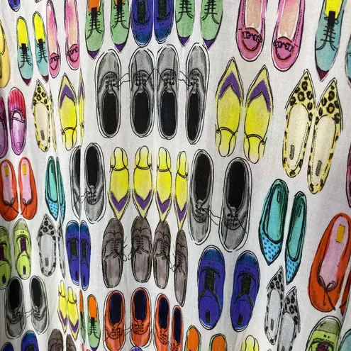 Karen Kane Shoe Novelty Handkerchief Scoop Neck Sleeveless Tank Top XS White