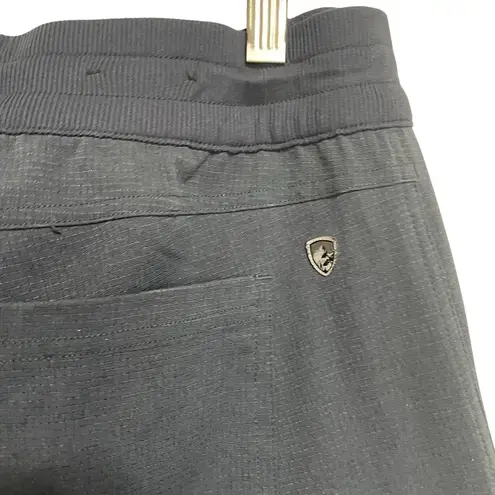 Kuhl Womens L Long Navy Blue Jogger Pants Elastic Waist Drawstring Zip Pockets