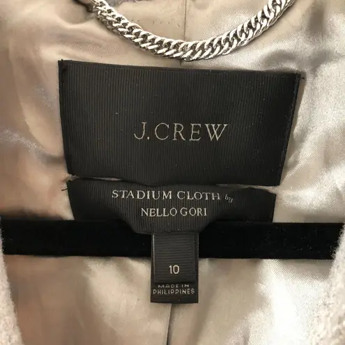 J Crew Womens Coat Stadium Cloth by Nello Gori Colorblock Gray Wool Blend 10