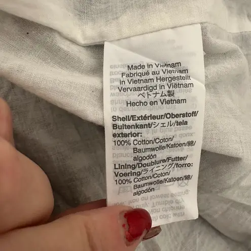 J.CREW Seersucker Navy Blue White Gingham Plaid Button Front Sheath Dress Size 8