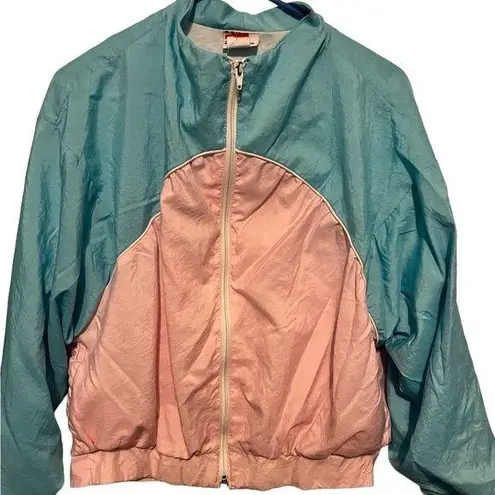 Reebok  vintage pink and blue windbreaker size medium