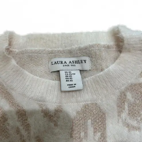 Laura Ashley NWT Women's Pink Rose Floral Sweater