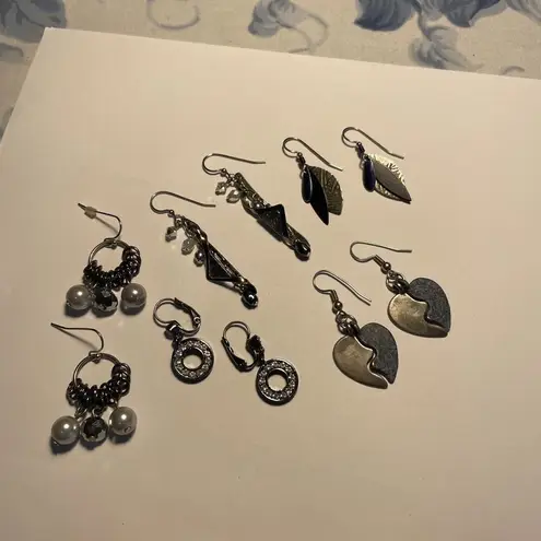 Lot Of 5 Dangle Costume Earrings Pierced Jewelry Mix