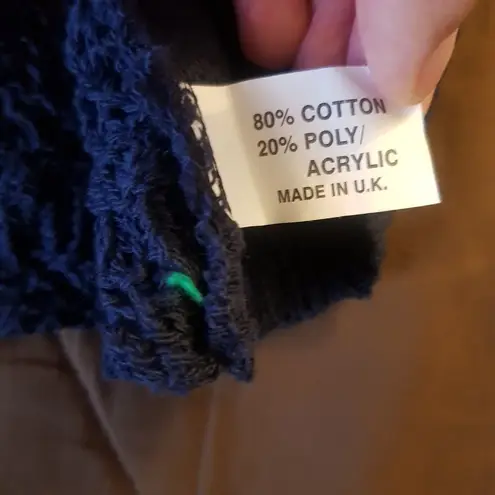 AC Signature Blue Sweater Cardigan Size Small Crochet OpenFront Knit Cropped NWT - Image 8