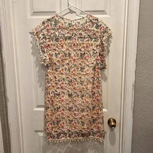 Tularosa Revolve  Lace Pom Dress Large Crochet Shift‎ Dress