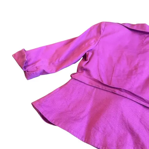 Sandro Sportswear Bold Purple Blazer Button-Down Textured Cotton Size Large