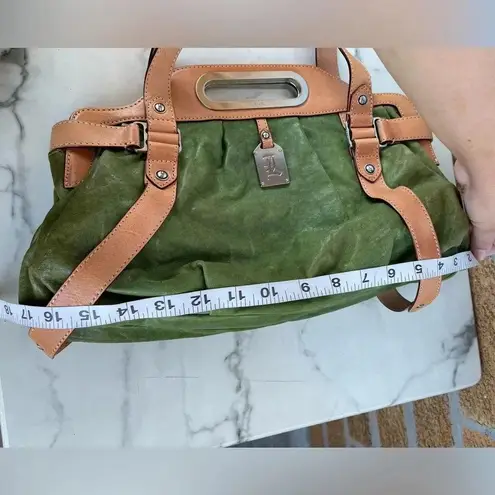L.A.M.B. buttery soft green leather shoulder bag
