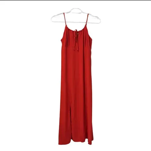 Emerson Fry Grenadine Amy Sundress Size M NWT Red Midi Dress Viscose Slit USA Size M