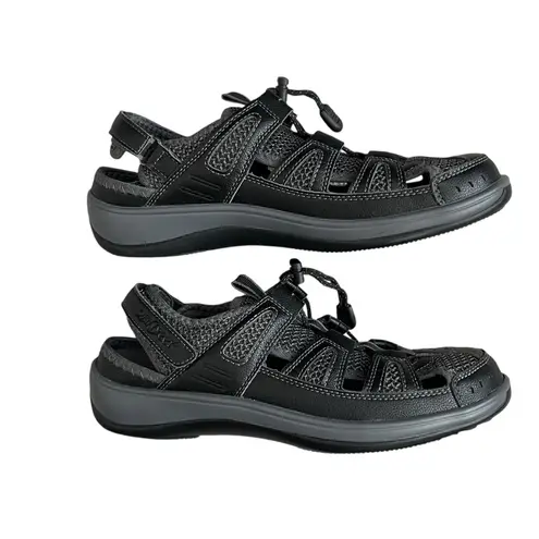 Orthofeet Verona Sandals Women’s 8.5 Black Versatile Adjustable Closed Toe