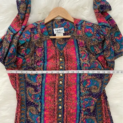 Lady Carol Petites Vintage Paisley Shoulder Pad Skirt Suit Set 14 Red