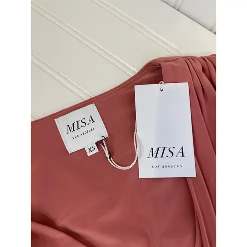 MISA Los Angeles NWT Teget Knot Front Midi Dress Pink Twisted Cocktail Size XS