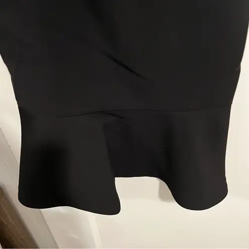 Likely Black Strapless Fitted Ruffle Hem Flounce Midi Conrad Dress Size 00 NWT