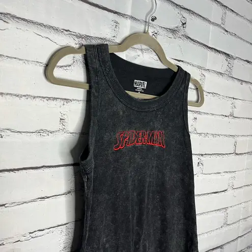 Marvel Black Spider-Man Graphic Tank Top Crew Unisex SZ M Avengers Summer