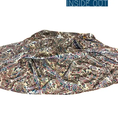 VINTAGE 1980'S ALFRED DUNNER RED, GREEN PAISLEY PRINT BLOUSE WITH BOW (16)