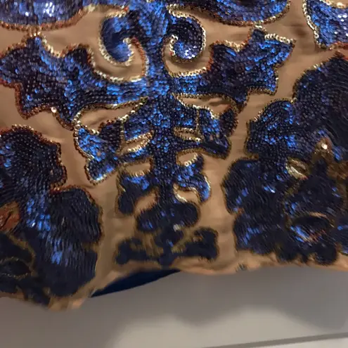 Tracy Reese Neiman Marcus/ Target Top New York Royal Blue Gold Sequins