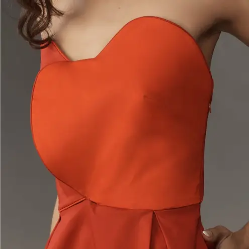 Farm Rio NWT X ANTHROPOLOGIE Strapless Structured Red Heart Mini Dress Sz L