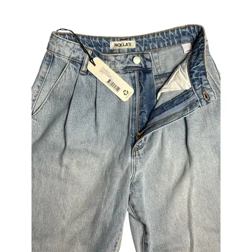 Rolla’s Chloe Pleat High Rise Denim Jeans Light Blue Size 25 Blue