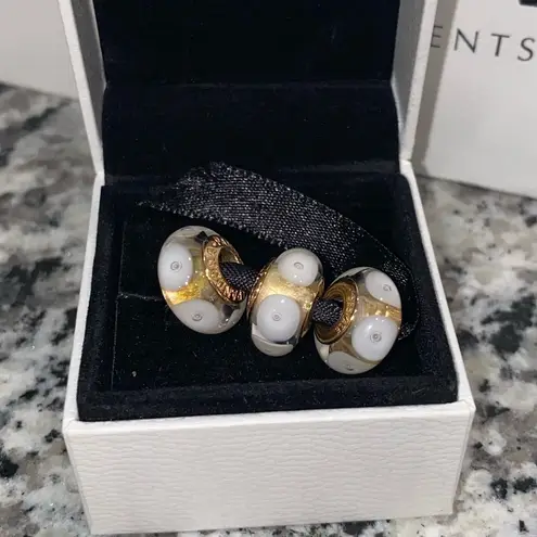 Pandora New 3  14k Yellow Gold Murano Charms