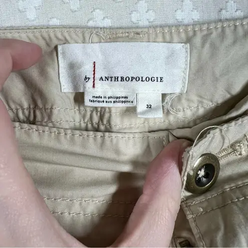 Anthropologie ‎ Cream Cargo High Rise Pants