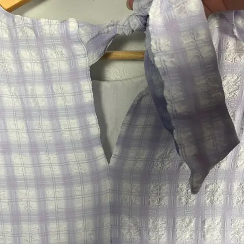 English Factory Tiered Gingham midi Dress purple size XS