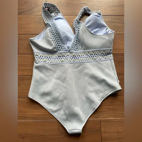 River Island Scuba Mesh Plunge One-Piece Swimsuit Size 22